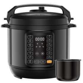 Electric pressure cooker, multi-functional kitchen appliance, instant heating multi-functional cookingware, stainless steel cookingware (Color: black/8QT)