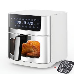 6.34QT Multi-Function Air Fryer with Ceramic Coating Suitable for Roast, Bake, Broil, Dehydrate, Reheat & Keep Warm, Digital Temperature (90°F-45 (Color: White)